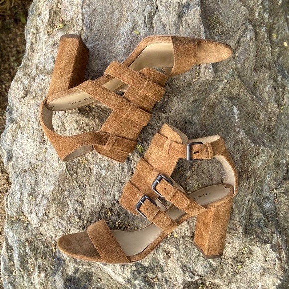 Via Spiga Shoes - Strappy Suede Sandals in Cognac by Via Spiga